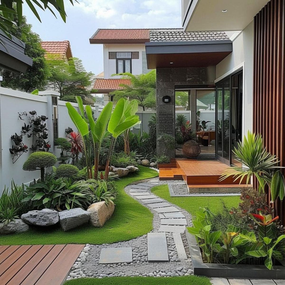 sân vườn nhiệt đới sau nhà - Zion's